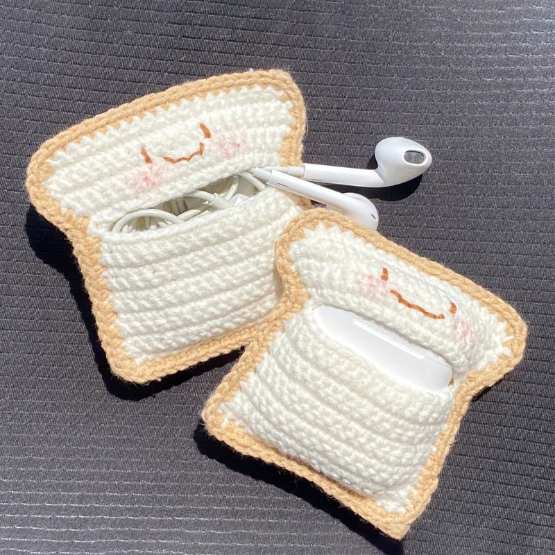 Headphone Bag, Drawstring Bag, Coin Purse, Wool Hand-Knitted DIY Material Bag, Crocheted Bag Pendant, Self-Made