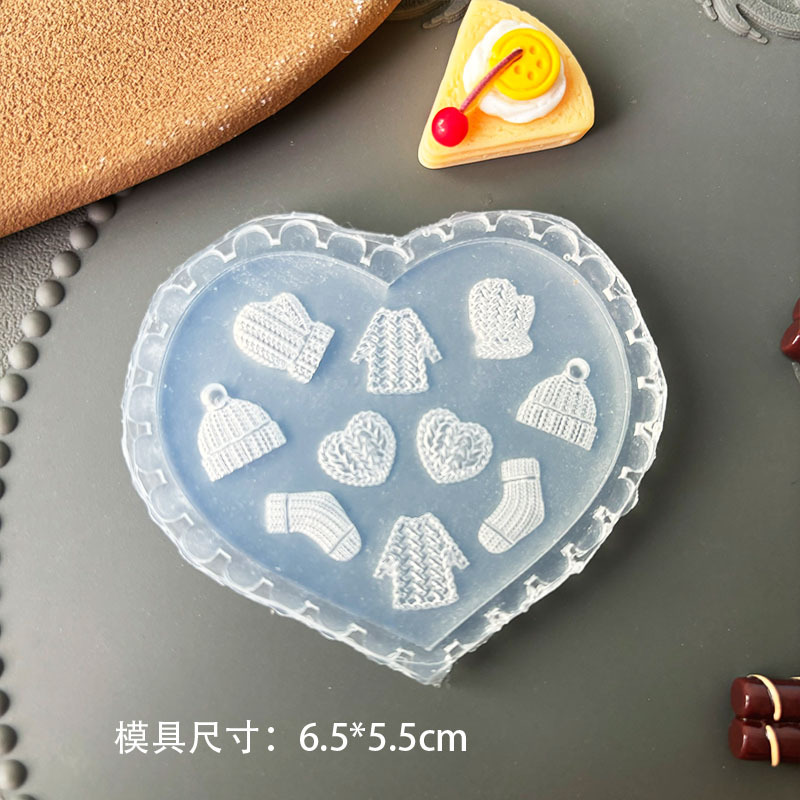 Venta caliente transfronteriza molde de manicura de alta transparencia animal de dibujos animados oso bowknot ramo DIY modelo de manicura en relieve tridimensional