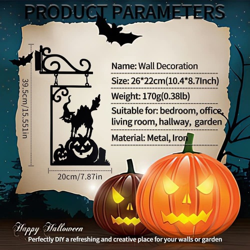 Metal Halloween Ghost Wall Art Decoration Home Office Living Room Garden Bedroom Sculpture Retro Party