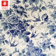 Cotton cotton printed cloth blue and white porcelain ink painting peony swallow men's children's shirt fabric spot batch