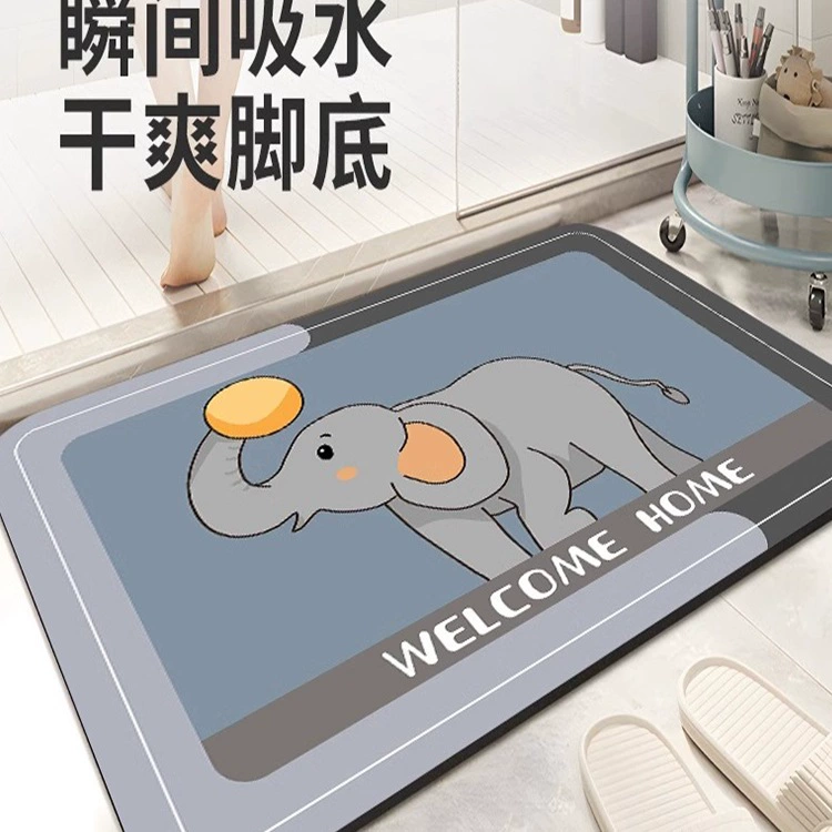 Впитывающий коврик из диатомовой грязи, коврик для ванной комнаты, туалета, входной двери, нескользящий коврик для ног, коврик для ванной комнаты, туалета