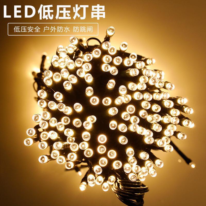 Cadena de luz solar transfronteriza cadena de luz led al aire libre 24v de baja presión proyecto de paisaje de césped iluminación impermeable cadena de luz LED