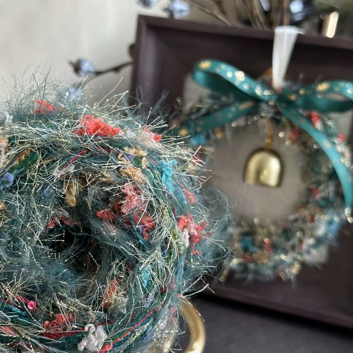 Рука смешанная нить [рождественский зеленый] специальная линия плетеная сумка шарф шапка diy чехол для волос мягкий 100 г