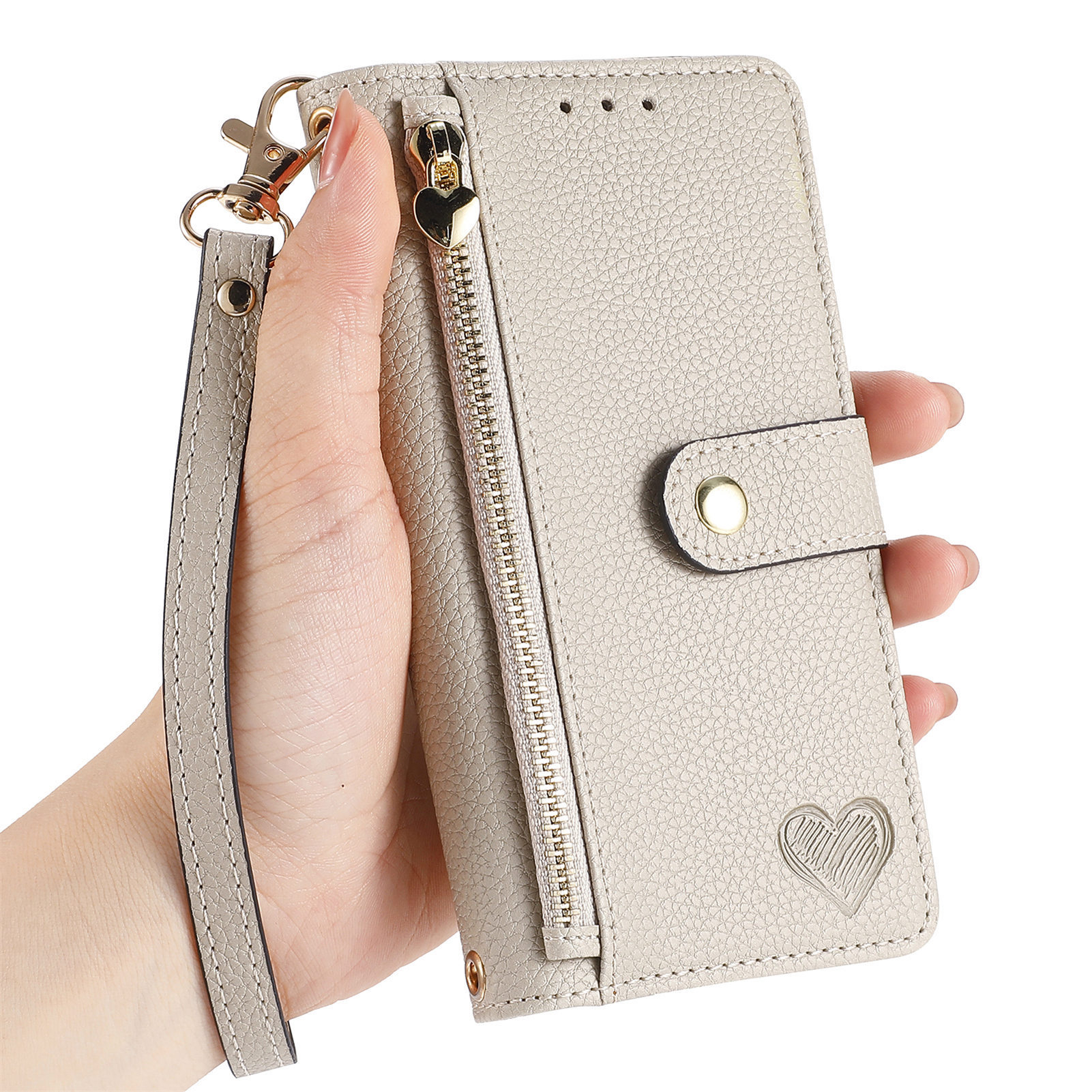 109g Weight iPhone Applicable Brands Phone Cases Classification tpu, Pu Leather Material Heart Shape, Solid Color Pattern Basic Style Heart Shape Solid Color Tpu Pu Leather Wallets 28
