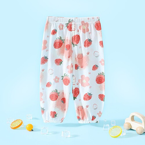 Anti-mosquito pants for babies and children, summer, thin, baby A, pure cotton casual sports pants for boys and girls. Loose outerwear treasure
