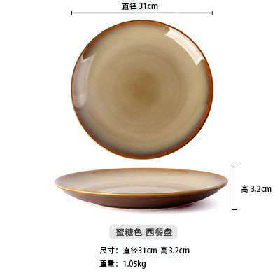 El horno cambia el color de la melaza de la exportación del comercio exterior [un solo producto de gama alta de la marca] placa occidental placa plana de 10 pulgadas Placa de filete