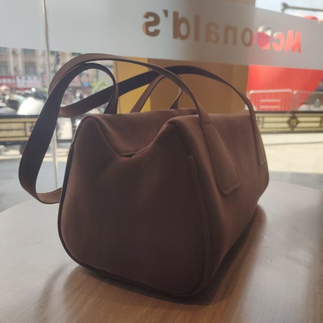Korean Style Ins Autumn/Winter Suede Underarm Bag Retro Faux Suede Matte Shoulder Bag Simple Casual Baguette Bag For Women - Thumbnail 4
