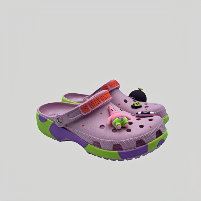 Nuevo SpongeBob Big Star Cartoon Co-firm Hole zapatos para niños y niñas zapatillas respirables cómodas para padres e hijos image 7
