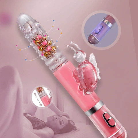 Automatic Rotating AV Stick Vibrator, Bead Rotation & Rabbit Stimulator, Rechargeable Multi-Mode