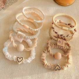 爱心头绳头发皮筋橡皮筋简约新款高弹力耐用马尾头饰发圈发绳皮套