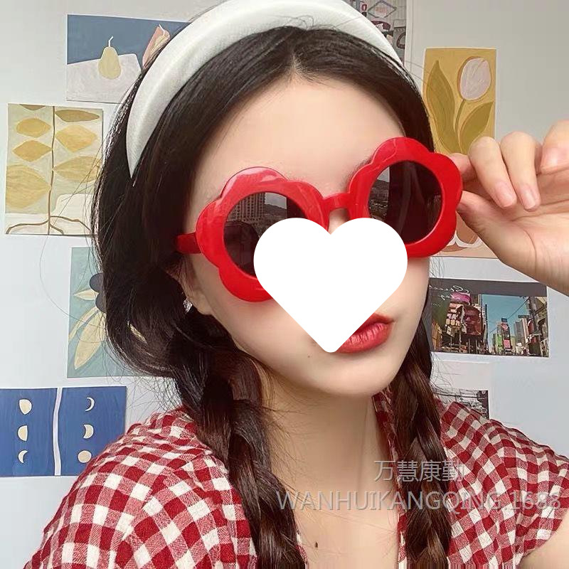 【빨간색】꽃 안경