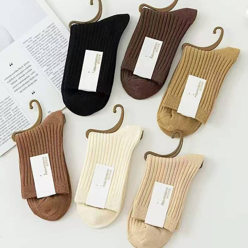 Women's Double-Needle Cotton Socks, Anti-Foot Odor, Mid-Tube Socks for Autumn and Winter 2025, New Popular Style, Xinjiang Cotton Socks, Sweat-Absorbing and Warm