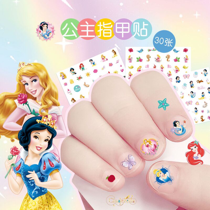 Manufacturer Wholesale 15 Cartoon Nail Stickers Set for Kidsren and Girls Ice and Snow Princess Star Dew Dress up Nail Art Stickers