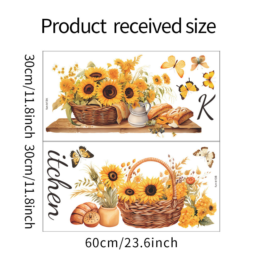 Cross-Border Cute Plant Sunflower Wall Stickers Bedroom Living Room Bedside Wall Beautification Decoration Wall Stickers Wholesale Stickers