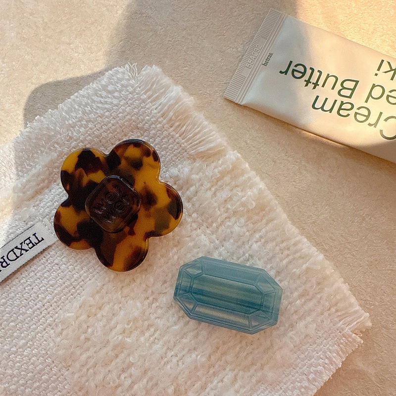 韩版博主同款玳瑁花朵发夹清新蓝冰块侧边夹高级感前额碎发刘海夹|undefined