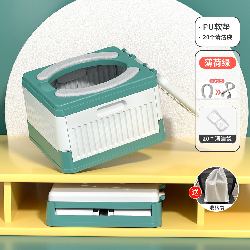 Inodoro plegable para niños al aire libre taburete de inodoro portátil para automóviles antiodor para adultos acampando inodoro móvil de emergencia