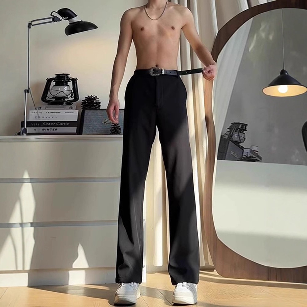 Cleanfit Black 517 Scimitar Men's Trousers Autumn Stylish High-End American Drape Flared Pants