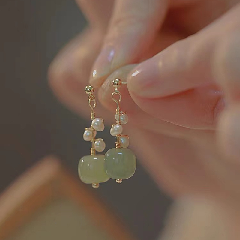 Drop Earrings Classification Elegant Classical Ethnic Style Geometric Artificial Pearl Jade Copper Women's Drop Earrings