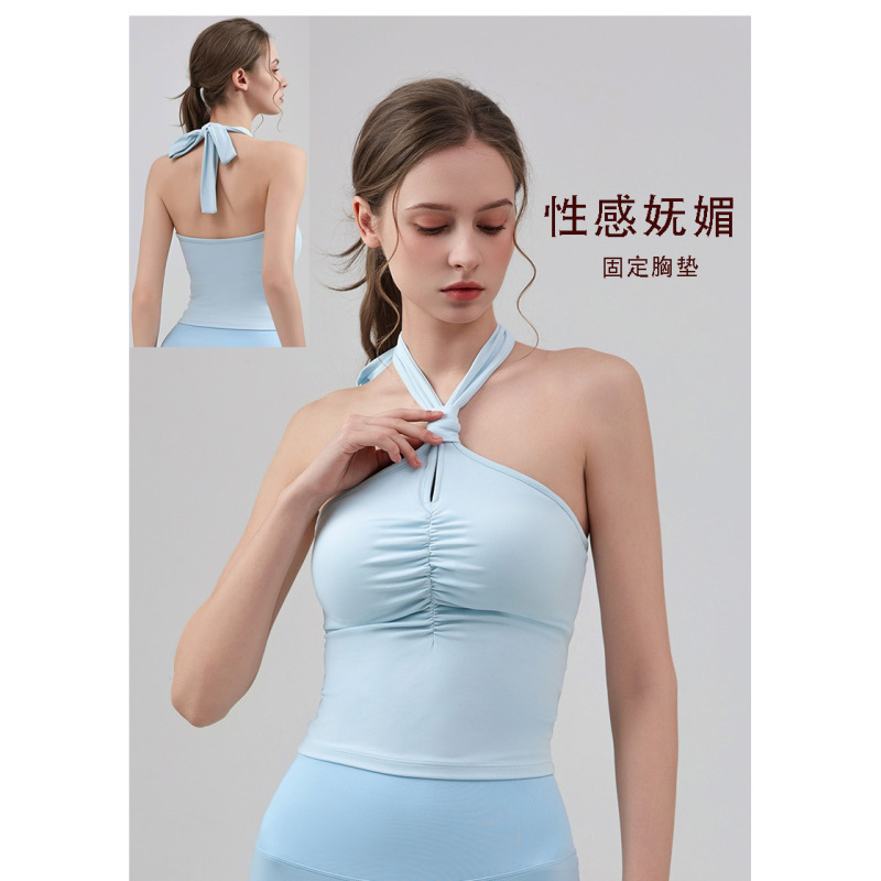 Cross-Border Pilates Dance All-In-One Sports Bra with Chest Pads, Beautiful Back Design, Professional Running, Fitness, and Yoga Wear Cross-Border Pilates Dance All-In-One Sports Bra with Chest Pads, Beautiful Back Design, Professional Running, Fitness, and Yoga Wear