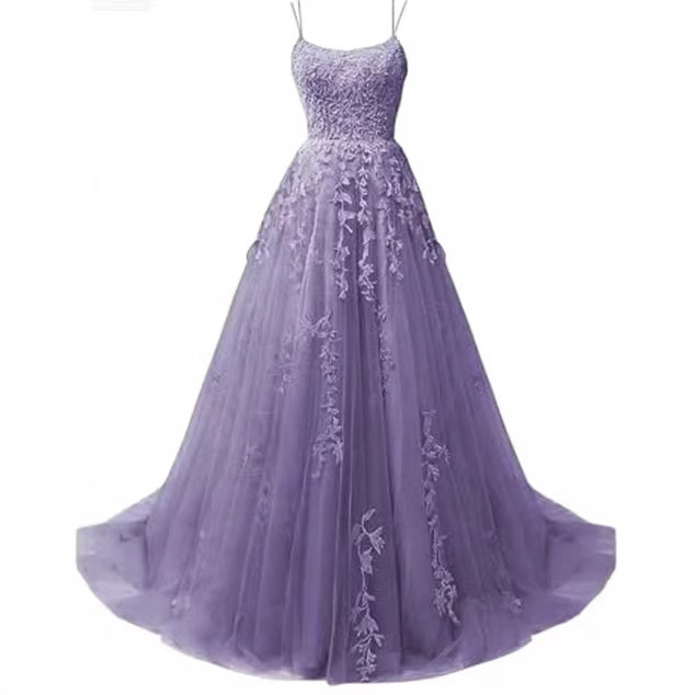 European and American Cross-Border Long Ball Gown New Style Lace Appliqué Puffy Tulle Dress Foreign Trade Women's Wedding Mesh Dress
