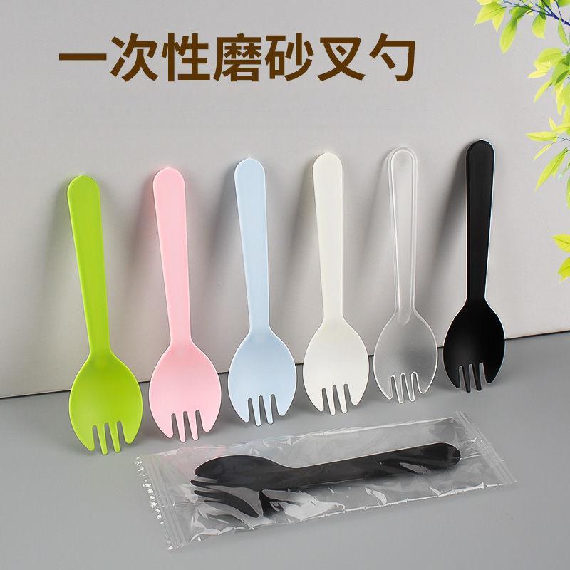 Z disposable frosted cake forks and spoons, individually packaged forks, bulk dessert, ice cream, fruit salad small spoons