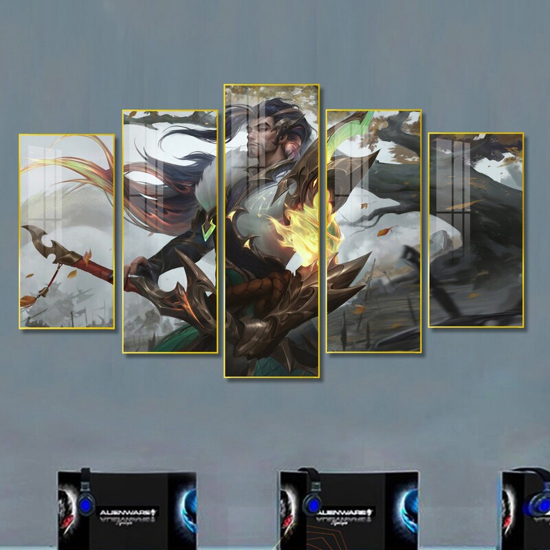 League of Legends Hanging Painting Lol E-Sports Background Wall Decoration Painting Living Room Bedroom Room Animation Poster Hotel Mural