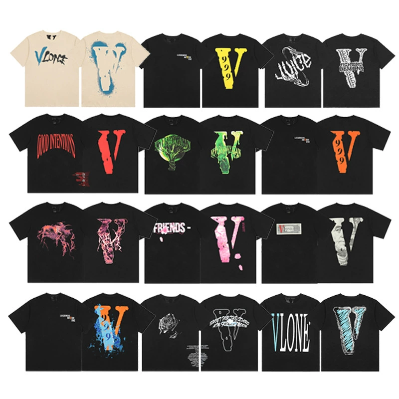 VLONE FOG с короткими рукавами американская высокая улица 999 черная роза вишневый цвет красавица футболка с принтом мужской Родман