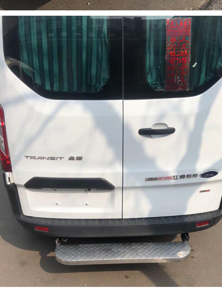 Ford's New Transit V362 Special Front and Rear Bumper Stainless Steel Rear Door Pedal Plus Frosted Black Model
