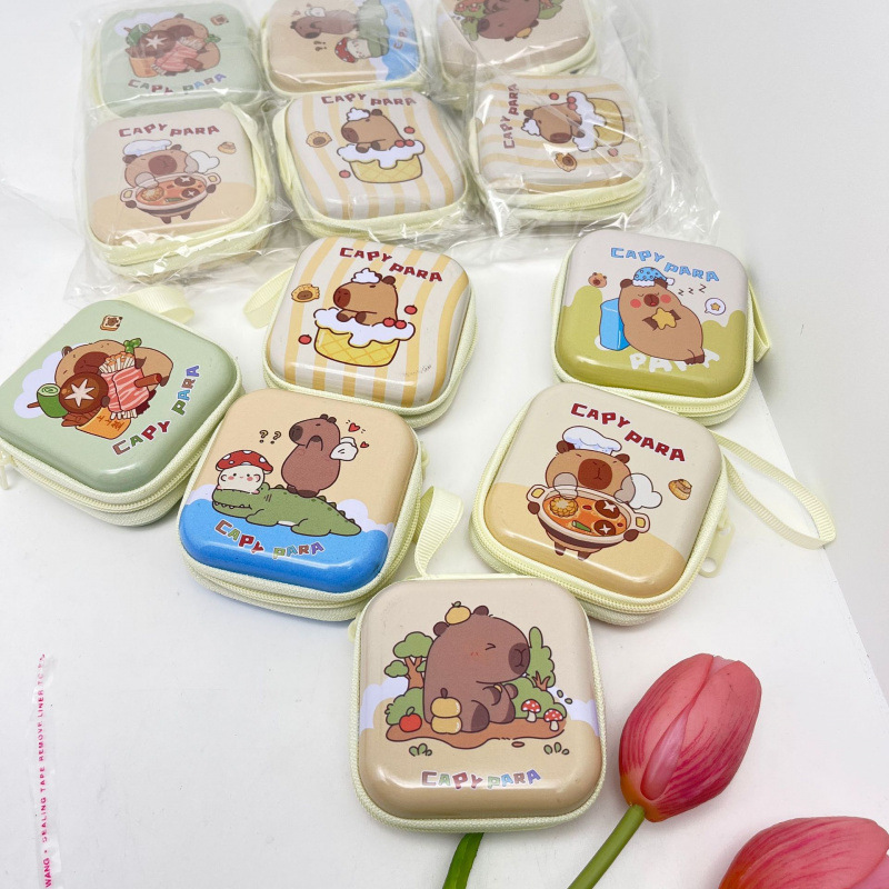 Cute cute fun square tinplate coin purse creative children's mini storage bag key lipstick portable storage box