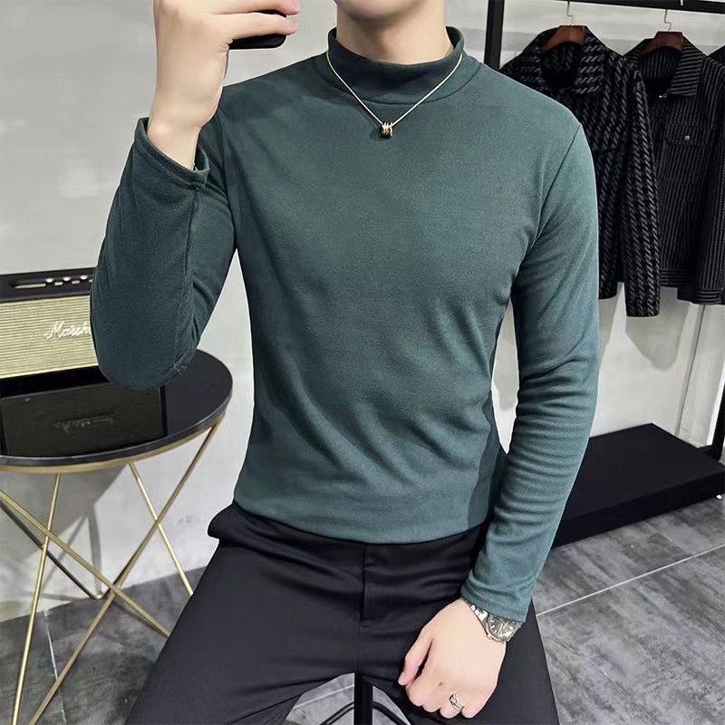 [저먼 벨벳 하프 터틀넥] 다크그린