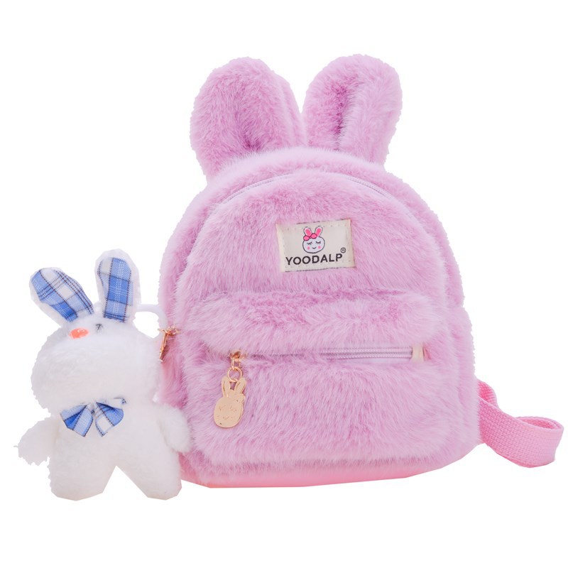 Mochila de dibujos animados para niños y niñas adorable conejo jardín de infantes bebé mochila nueva bolsa de peluche para niños de comercio exterior