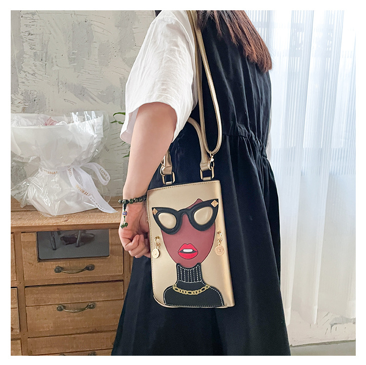 345g Weight Cotton Lining Material Sewing Thread Fashion Element Zipper Closure Type Single Shoulder Strap Strap Type Crossbody Bag Bags Type Casual, Shopping Occasion Pu Leather Material Human Pattern All Seasons Season Women's Gender Streetwear Style Square Shape Medium Size Women's Medium Pu Leather Human Streetwear Sewing Thread Square Zipper Crossbody Bag 13
