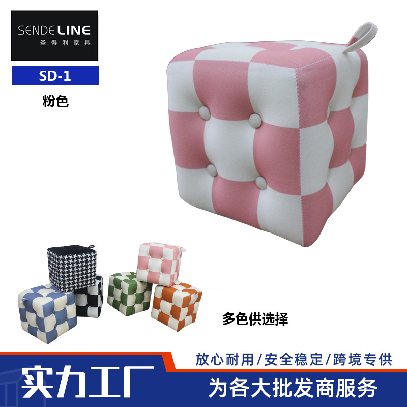 Leather stool home stool living room small square sponge stool sofa coffee table low stool Leather stool home stool living room small square sponge stool sofa coffee table low stool