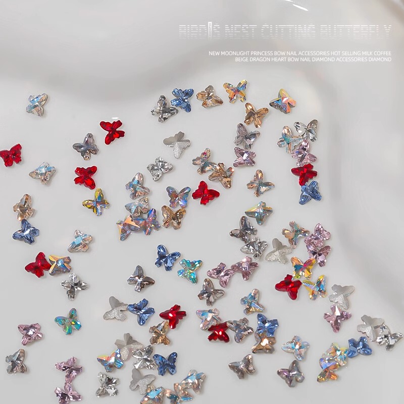 Mini Bird's Nest Cut Butterfly Nail Art Drill Internet Popular New K9 Drill high quality Pointed Bottom Drill Nail Decoration Nail Art Jewelry Mini Bird's Nest Cut Butterfly Nail Art Drill Internet Popular New K9 Drill high quality Pointed Bottom Drill Nail Decoration Nail Art Jewelry