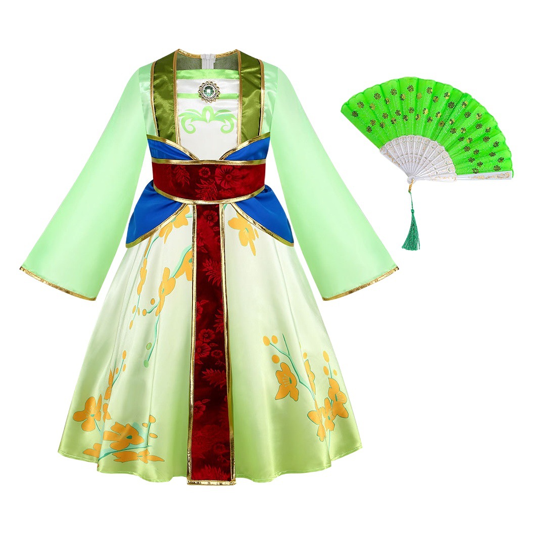 Ins Frozen Aisha Princess Aisha Dress Girls Hanfu Halloween Mulan Princess Mulan Dress Clothes
