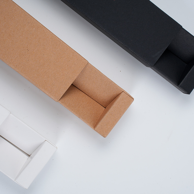 Venta al por mayor Kraft papel pluma caja papel ventana dibujo negro caja de papel plegable metal pluma caja de embalaje pluma caja de regalo