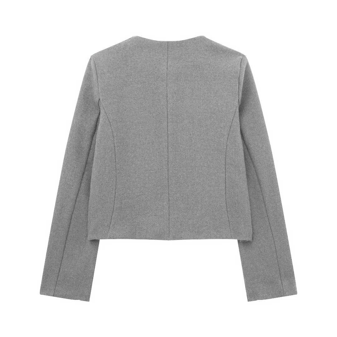 420g Weight Casual Jacket Outerwear Type Long Sleeve Sleeve Length Single Breasted Placket Type Regular Sleeve Sleeve Type Polyester Fabric Type Short Top Length Coat Tops Type Casual, Daily Occasion Round Neck Neckline Regular Fit Fit Type Solid Color Pattern Spring, Autumn Season Women's Gender Pocket Design Elegant, Streetwear Style Women's Elegant Streetwear Solid Color Pocket Single Breasted Coat Casual Jacket 27