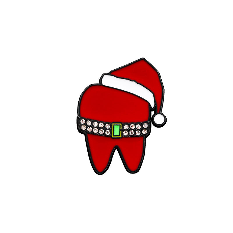 Broche de Navidad insignia de aleación caricatura adorable Santa Fe Navidad decoración de mochila escolar
