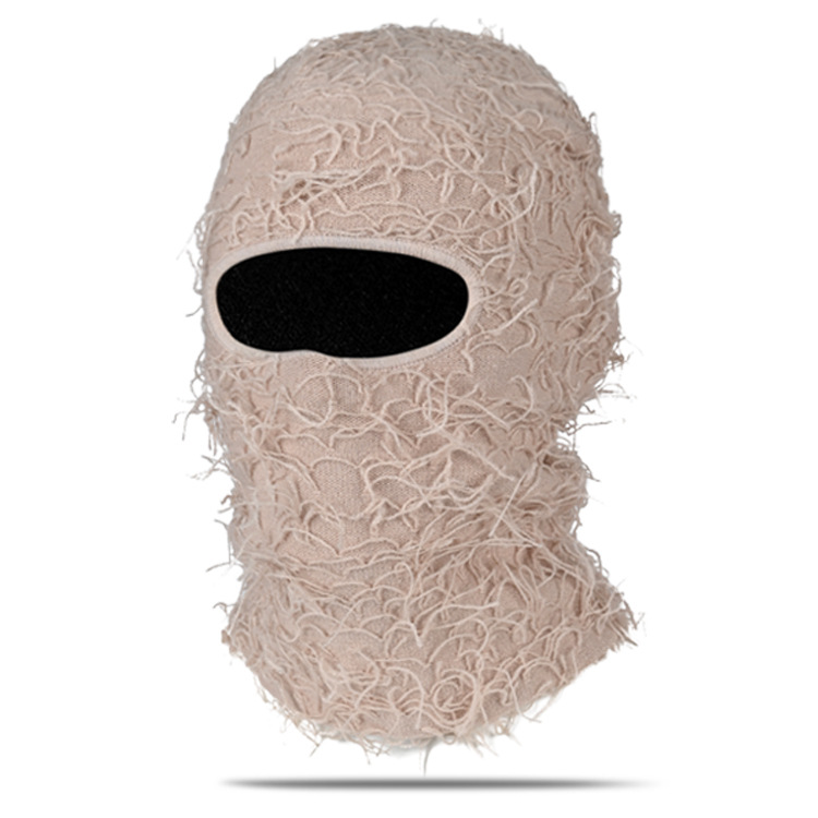 Mascarilla facial tejida, pasamontañas de lana acrílica, gorro cálido para Halloween, Halloween transfronterizo.