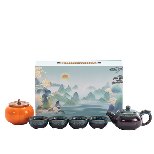 Ceramic manufacturer direct sales cultural and creative souvenirs, boxed tea sets, business enterprise company bank event gifts