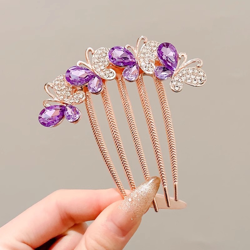 Peinado de aleación de diamante coreano peinado de cabello de cabeza detrás de cinco pinzas de cabello de cabello de cola de caballo de cabello de cabello