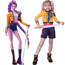 Kpop猎魔女团 女孩恶魔猎人流行歌手万圣节服装扮舞台套装服装