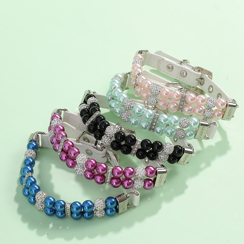 Solid Color Pattern All Seasons Season Elegant, Classic Style Style Small And Medium Pet Jewelry Pearl Necklace
