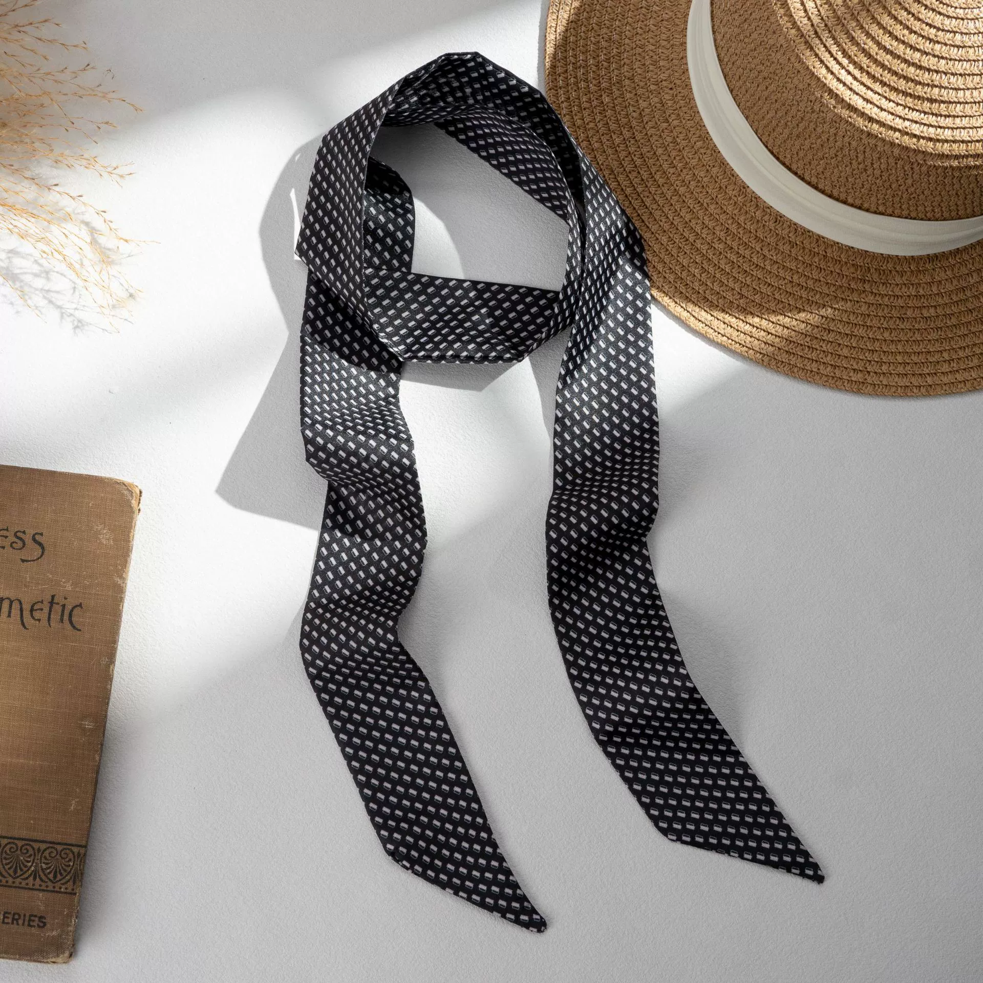 Silk Scarf Hairband (Suhang) long streamer 89×3.8 cm, lightweight gift box option