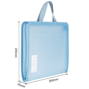 Deli 72562 Portable Organ Bag Simple Transparent Student 13-grid Document Test Paper Storage Bag