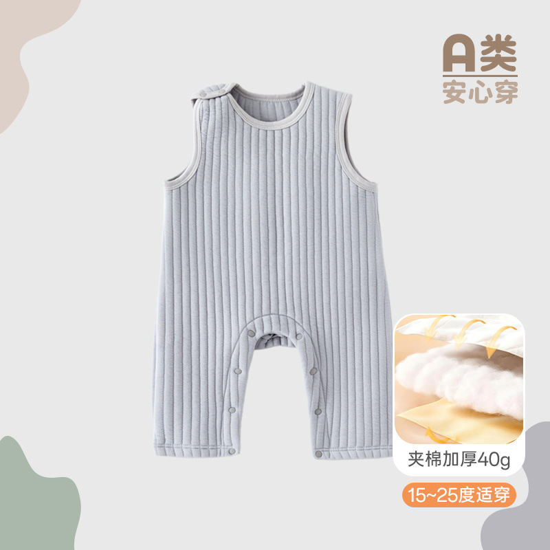 Vertical Striped Warm Overalls for Infants and Toddlers, Quilted Crotchless Pants, Autumn and Winter Style Baby Base Layer Warm Stylish Pants Vertical Striped Warm Overalls for Infants and Toddlers, Quilted Crotchless Pants, Autumn and Winter Style Baby Base Layer Warm Stylish Pants