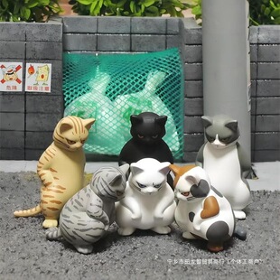 日本扭蛋正版八嘎猫嚣张不良社会猫搞笑小猫咪动物桌面摆件-阿里巴巴