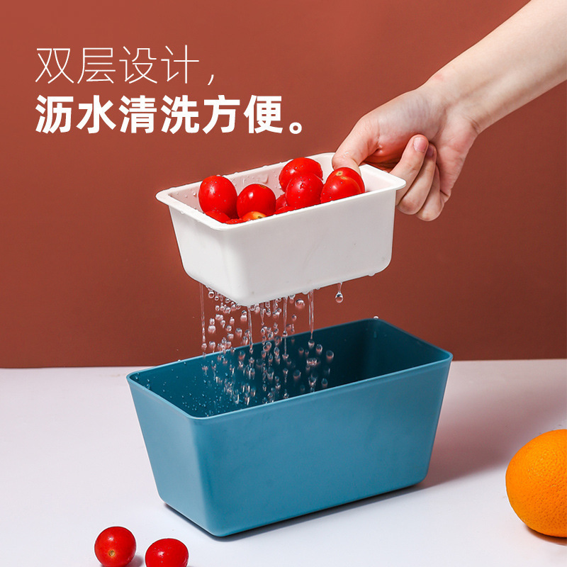 caja de bocadillos de doble capa para perezoso casero, artefacto de semillas de melón, bandeja de frutas cuadradas drenables, dulces caseros, bocadillos de frutas secas image 4