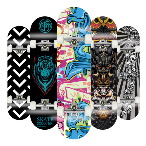 Four-wheel skateboard for beginners, children's board, teenagers, adults, professional double rocker, boys and girls, adult skateboards wholesale