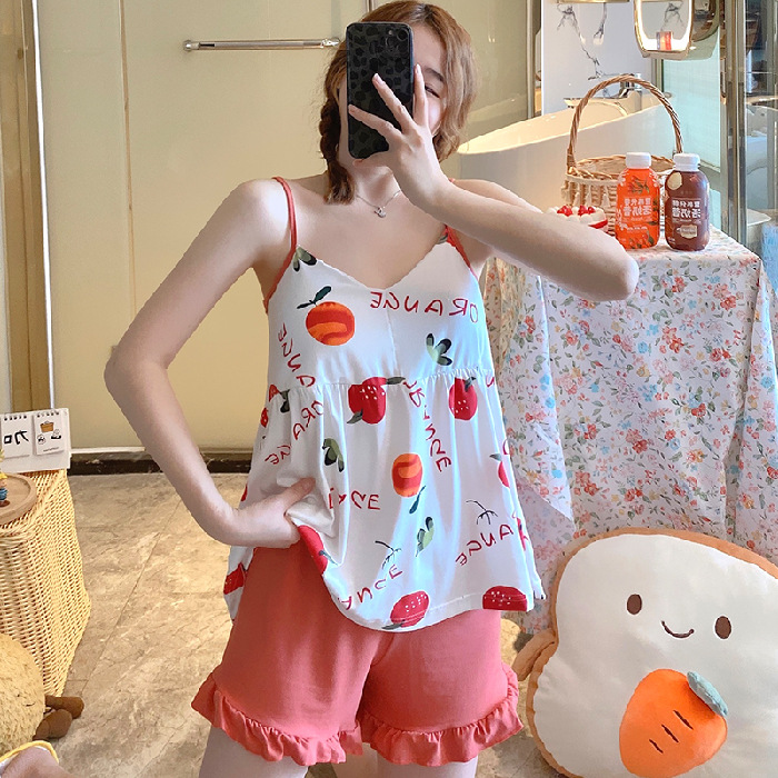 Verano de las mujeres lindo de dibujos animados pequeño dinosaurio WeChat chica en vivo en línea con almohadilla en el pecho desgaste en el hogar transfronterizo